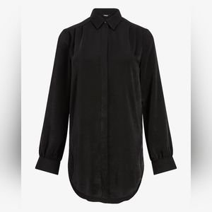 Express Pleated Shoulder Tunic - Black - Size S